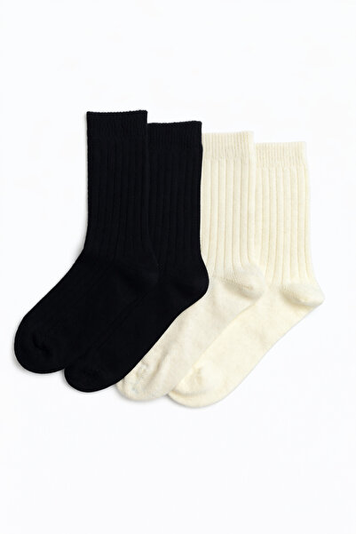 OUS 4'lü Kadın Kışlık Yünlü Uyku Çorabı – Sıcak Tutan, Rahat Kalıp