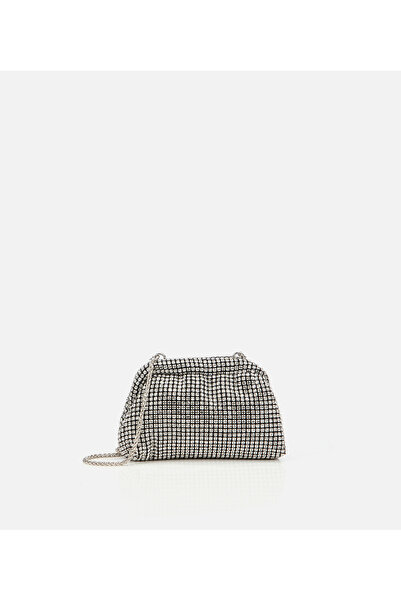 Hotiç Kadın Siyah Taşlı Portföy Çanta