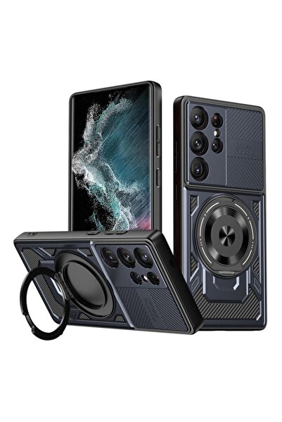 SKYDDAR INNOVATION Husă pentru Samsung Galaxy S22 Ultra 5G, RuggedCam, inel m...