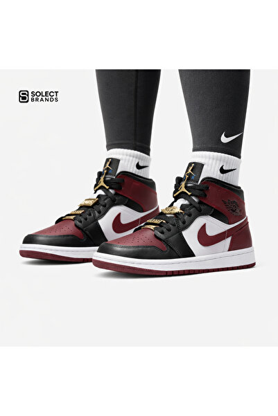 Nike Air Jordan Air 1 Mid SE Kadın Bordo Spor Ayakkabı