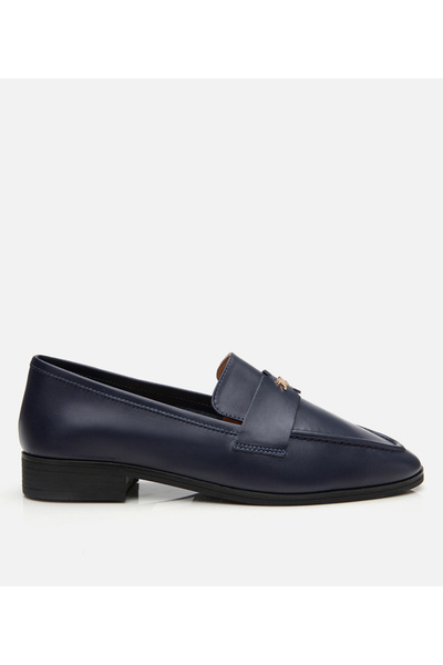 Hotiç Γυναικείο δερμάτινο Navy Blue Flexible Sole Classic Loafer