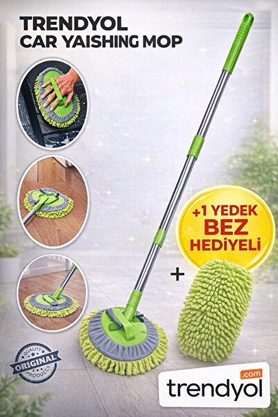 MeteShop Araba Yıkama Fırçası Teleskopik 2-in-1 Mikrofiber Çizmez Oto Temizli...