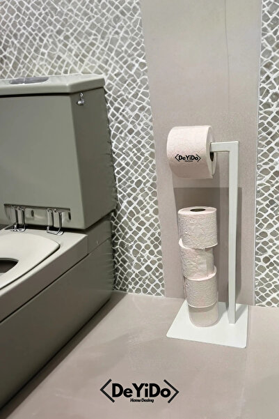 DeYiDo Tuvalet Kağıtlığı Yedekli Özel Tasarım Ağır Döküm Ayaklı Devrilmez Pratik Banyo Tuvalet Wc Askısı