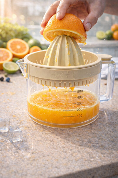 Melkan Home عصارة ليمون كريمية سعة 0.5 لتر - عصارة حمضيات وبرتقال