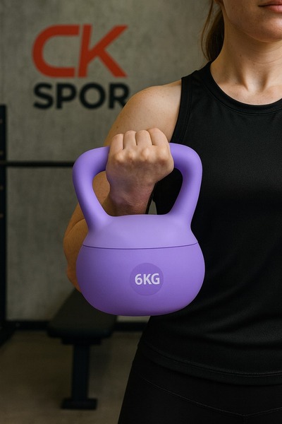 CKSpor 6 KG Soft Kettlebell – Yumuşak Tabanlı Metal Kumlu, Ses Yapmaz Darbeye...