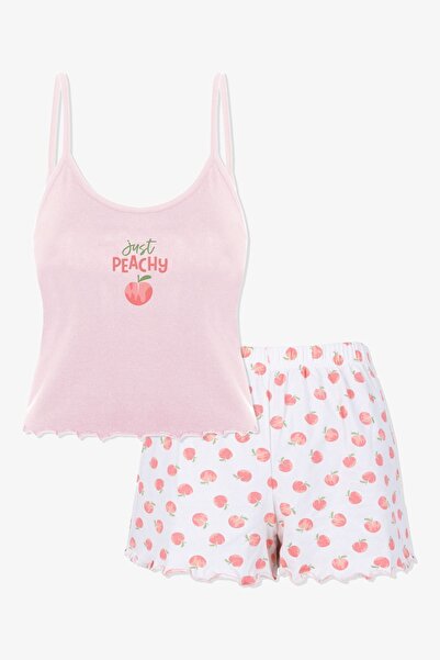 koza iç giyim طقم بيجامة نسائي من القطن بأشرطة حبلية