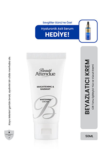 BEAUTE ATTENDUE Beyazlatıcı Yüz ve Vücut Kremi – Cilt Tonu Eşitleyici, Koltuk...