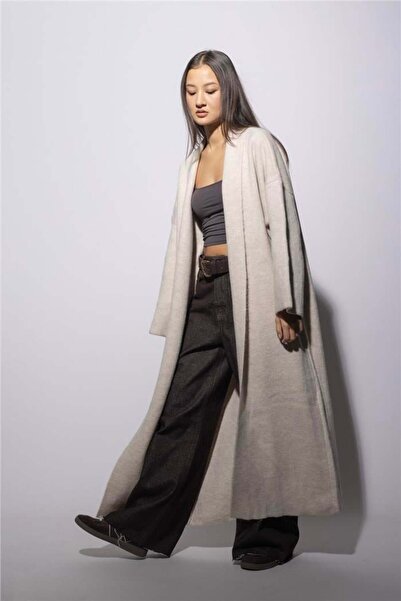 Avrile كارديجان نسائي فضفاض من التريكو باللون الحجري