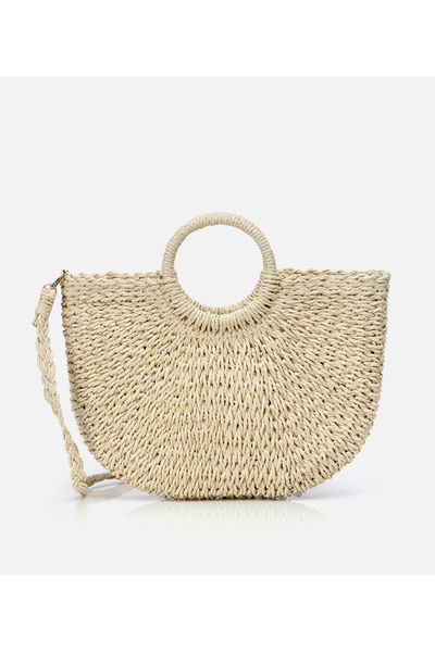 Hotiç Kadın Ekru Hasır Omuz Çantası
