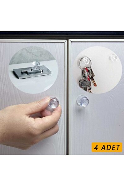 tafce Dolap Çekmece Tutacağı Pratik Yapışkanlı Kristal Mobilya Topuzu Komidin...