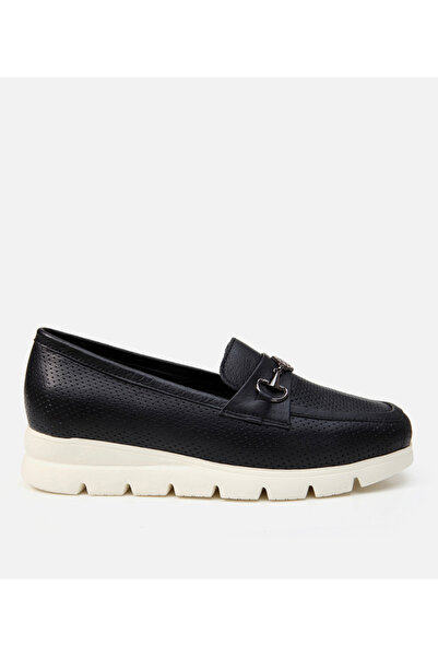 Hotiç Women's Leather Black Loafer