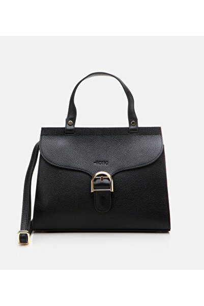 Hotiç Hakiki Deri Siyah Kadın Çanta