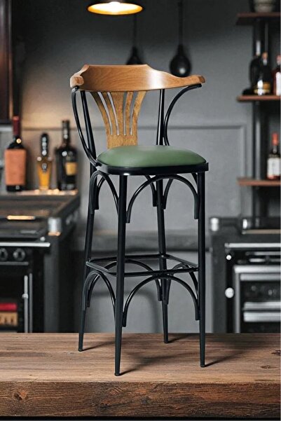 DENGEMA 169/65 Özel Üretim Bar Taburesi / Sandalyesi – 65 cm Yükseklik Yeşil ...
