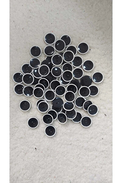 BİGÜMEX SİYAH-BEYAZ 2 DELİK POLYESTER DÜĞME (20 ADET)
