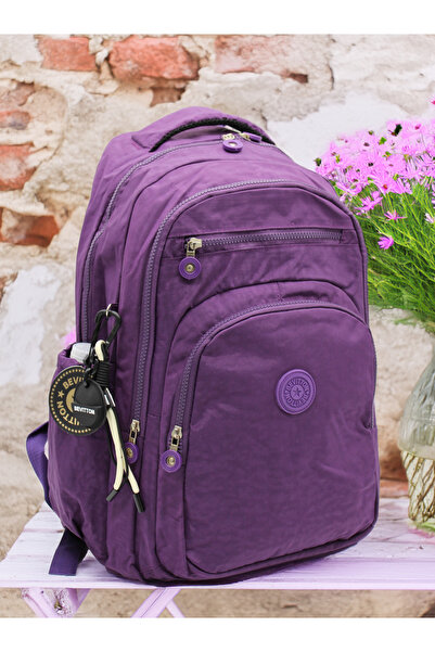 Bevitton Μωβ αδιάβροχη υφασμάτινη σχολική τσάντα Unisex Σχολικό σακίδιο πλάτη...