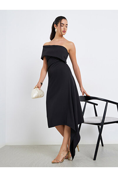 Styli Women One Shoulder Neck Sheath Midi Dress