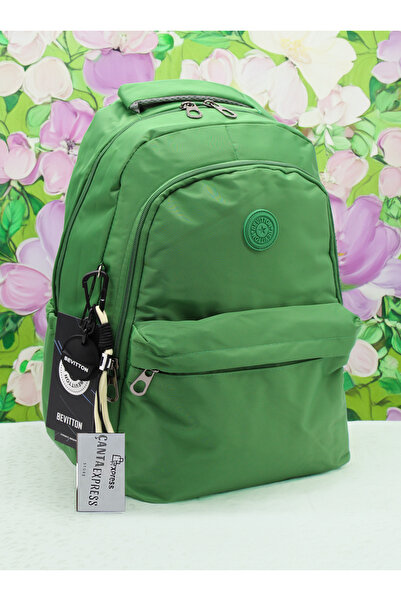 Bevitton 2200 Rucsac de școală zilnic din țesătură verde, rezistentă la apă, ...
