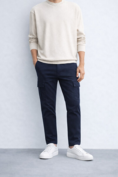 inpool Ανδρικό παντελόνι, τσέπη cargo, βαμβακερό, ύφανση γαμπαρντίνας, 21INP207