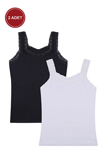 koza iç giyim Kadın 2'li Dantel Askılı Atlet