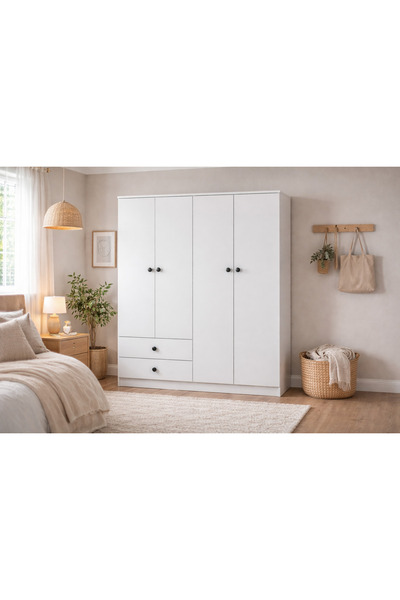 Neva Ev Mobilya Tekstil Neva Home-4 Kapılı 2 Çekmeceli Dolap