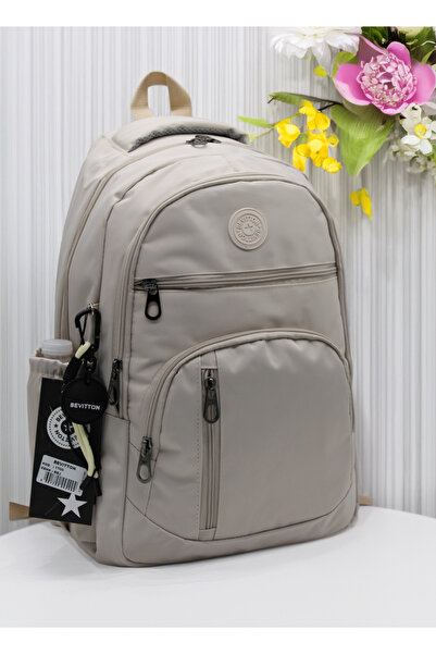 Bevitton Μπεζ σχολική τσάντα αδιάβροχο ύφασμα Unisex σχολικό σακίδιο πλάτης 1710