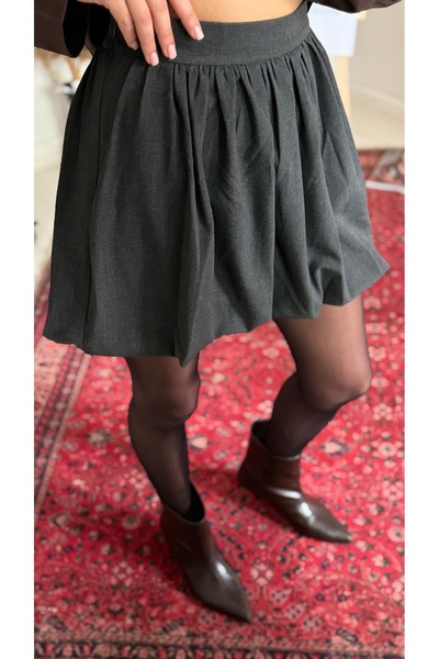 NURCAN KESKİN STORE Anthracite Gray Balloon Skirt