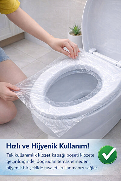 TinyyShop Tek kullanımlık klozet kapağı poşeti 50 adet
