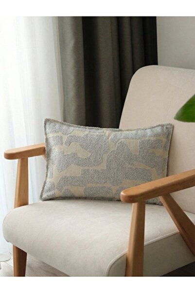needle home textile .decoration Pablo Açık Gri Dikdörtgen Kırlent Kılıfı (30x50)