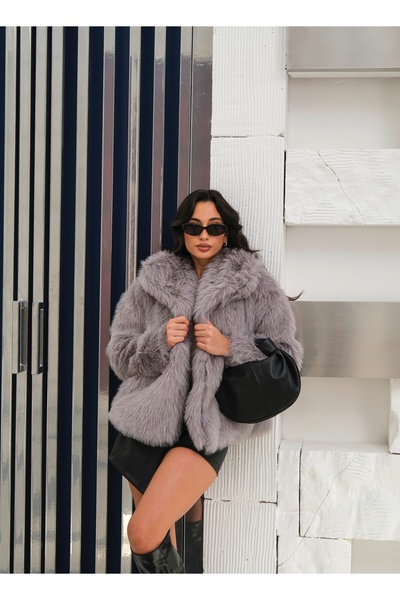 MODA DURAĞI Dámská prémiová umělá krátká kožešina z dovozu