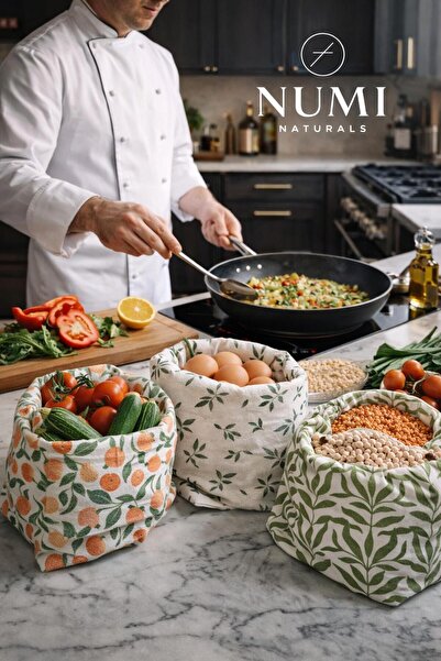 Genel Markalar Balmumu Gıda Saklama Bezleri – Premium 3’lü Set (30×30 cm) - Olive & Citrus Serisi