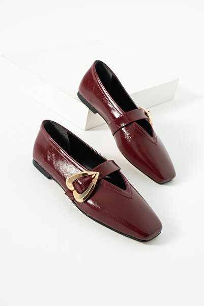 diclepolat Balerini de damă Rosalin Gold cu cataramă în formă de inimă și vâr...