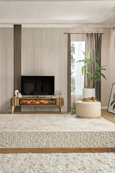 Breda Home Concept Uno Mdf Şömineli Tv Ünitesi, Tv Sehpası