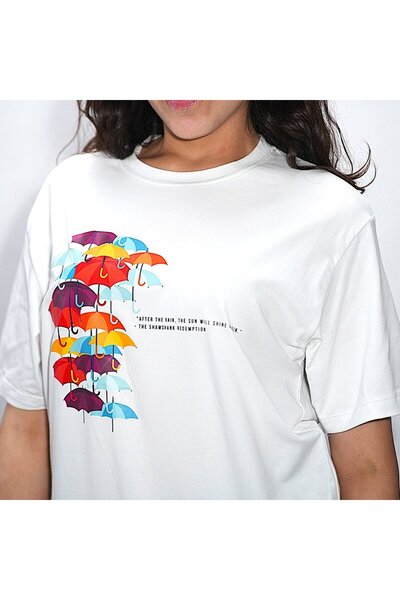 T-MUCH Luxury white cotton unisex t-shirt (The Shawshank Redemption movie)