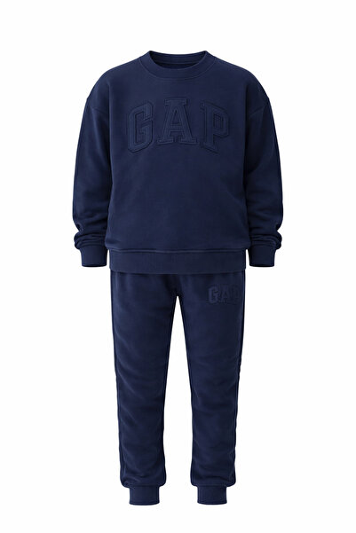 CQCQ Dečački set trenirki u tamnoplavoj boji sa 3 niti i reljefnim slovima – ...