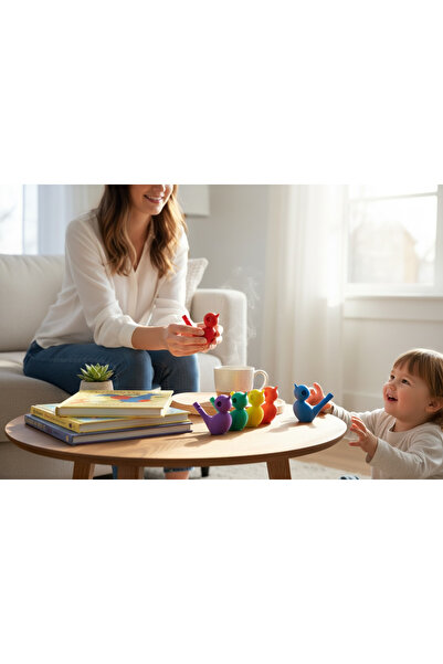 3D TASARIM Renkli Oyuncak Kuş Düdük