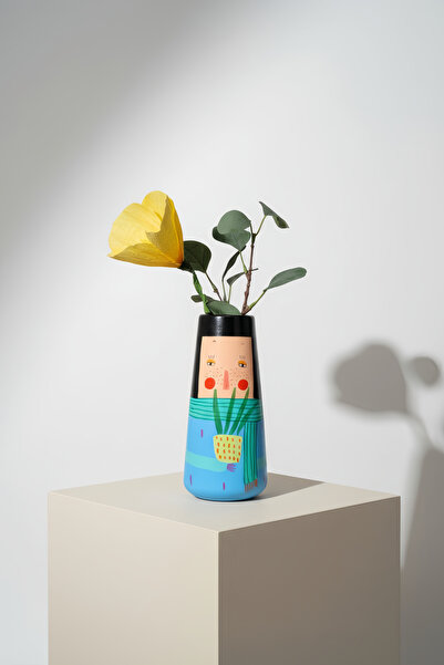 ARİENEL Seramik Vazo | El Yapımı | 21x10 Cm | Arienel Kızları Serisi | Unique...