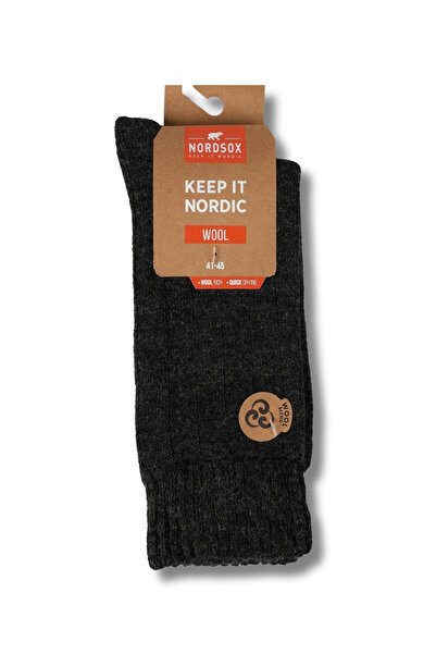 nordsox 1 Pair Anthracite Towel Winter Men's Lambswool Socks