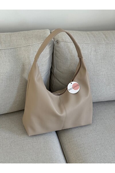 BAGLOVİS حقيبة كتف كبيرة من جلد المنك للموسم الجديد