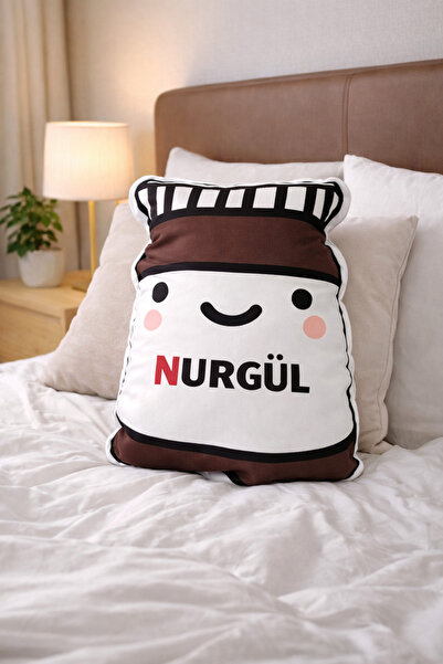 Piloji Kişiye Özel İsimli Çikolata Kavanozu Yastık | Kişiye özel hediye 50 cm...