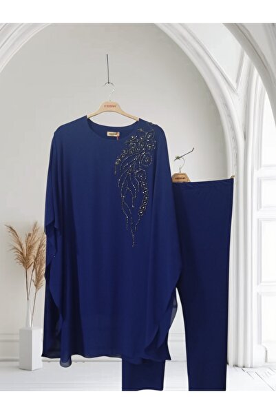 HESNA Plus Size Cape and Stone Evening Dress Suit