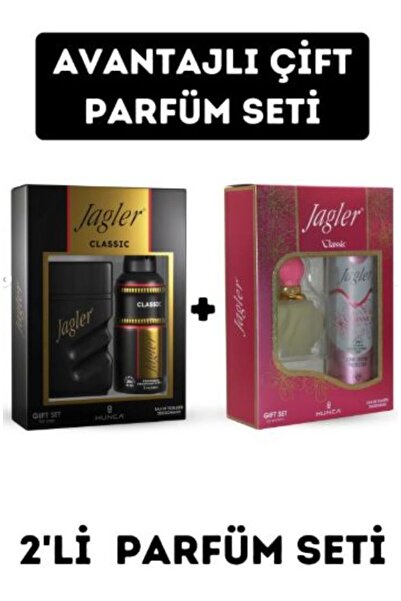 Jagler Classic Edt 60 ml 150 ml Deodorant Kadın Parfüm Seti Edt 90ml Erkek Pa...