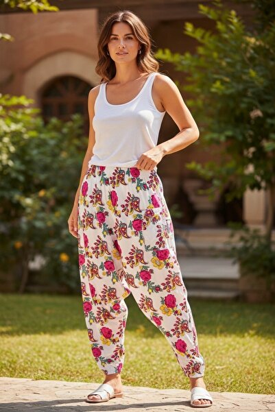 MODA Çiçek Desenli Cepli Şalvar
