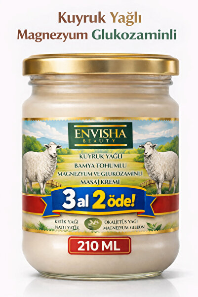 Envisha Beauty Magnezyum Glukozaminli Kuyruk Yağlı Ve Bamya Tohumlu Masaj Kre...