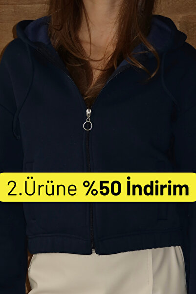 Balenbi كارديجان نسائي قصير بسحاب وقلنسوة مع بطانة صوفية داخلية بثلاث خيوط 1111