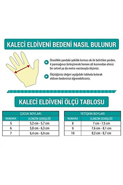 Liggo Plonjon Kemikli Kaleci Eldiveni Bilek Bandajlı Parmak Destekli Kaleci Eldiveni 7-8-9-10