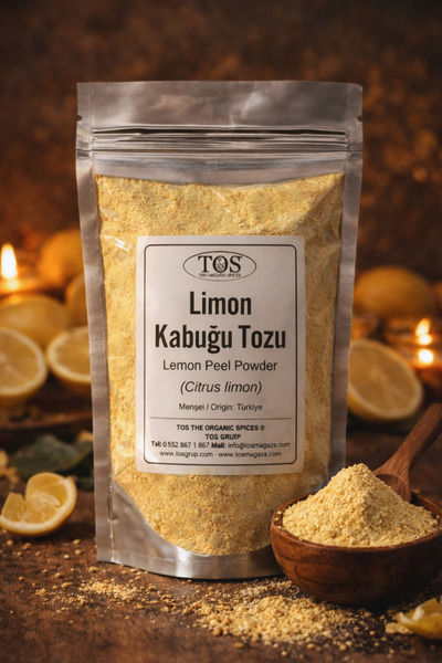 TOS The Organic Spices 500 Gr Citrus Lemon Peel Powder - 1St Quality