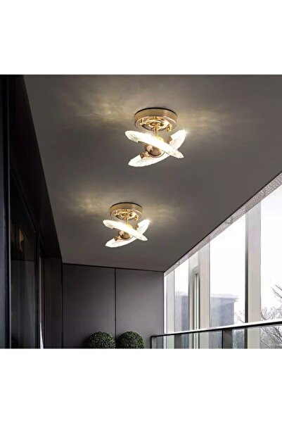 burenze Luxury Exclusive Plafonyer Tavan Led Avize Gold Sarı Ledli Avize