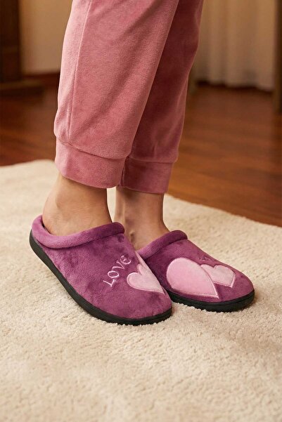 GEZER Papuci de iarnă pentru femei, cu design brodat, din țesătură de prosop,...