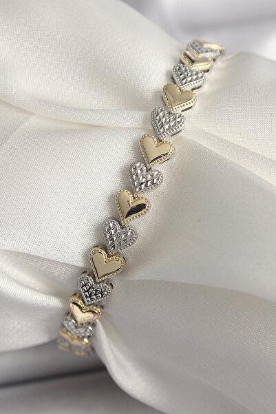 Skygo سوار نسائي من سلسلة VIP بنموذج قلب من حجر الزركون الملون المختلط من الن...