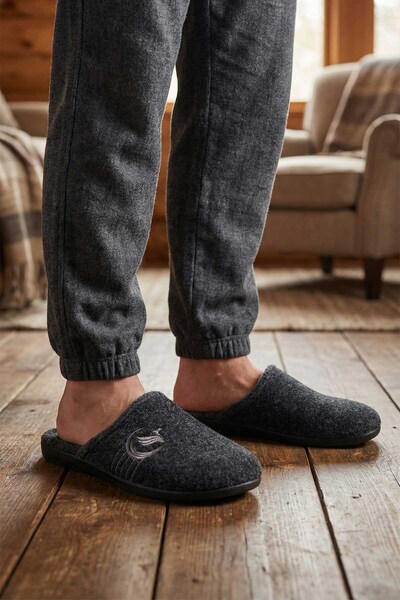 GEZER Papuci de casă pentru grădină cu talpă detașabilă de iarnă pentru bărbați